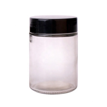 hot  sell 360ml 12oz  straight side wide mouth cylinder empty glass food jar for honey jam with plastic lid